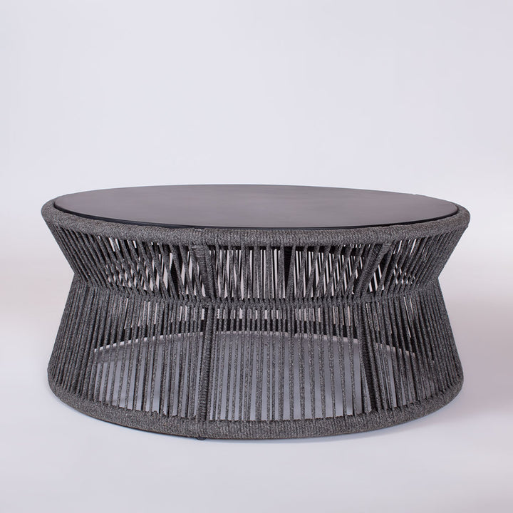 Saranac 40" Coffee Table with Honed Granite Top || Black