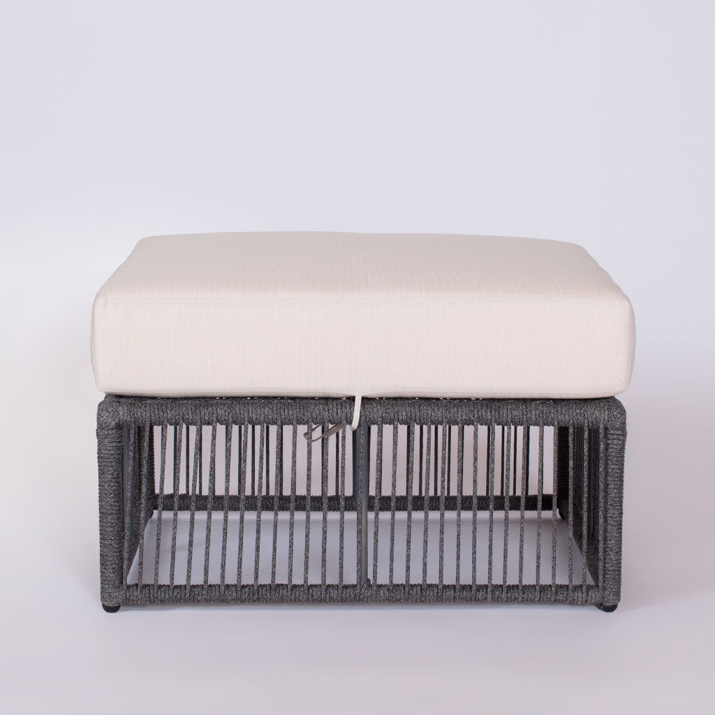 Saranac Ottoman || Black/White