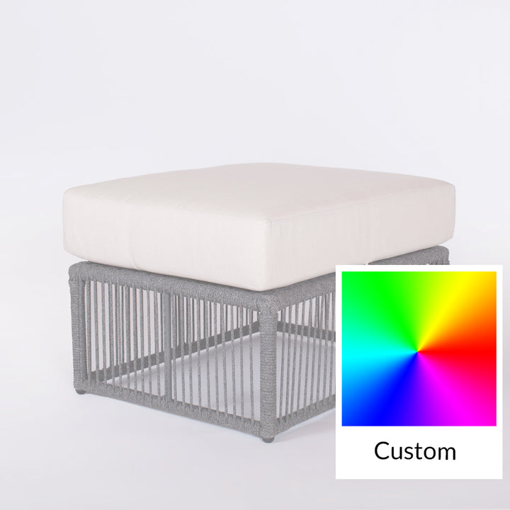 Saranac Ottoman || Black/White