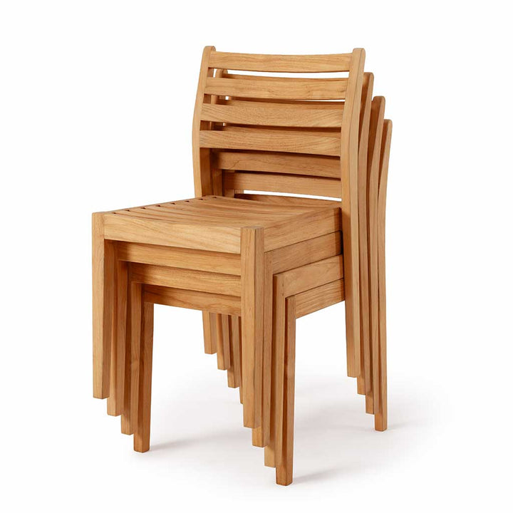 Avalon Stacking Armless Chair || Teak