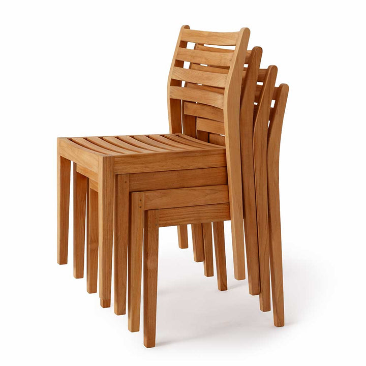 Avalon Stacking Armless Chair || Teak