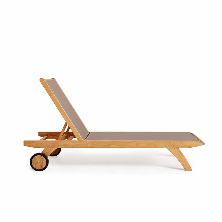 Avalon Sunlounger with Sling || Teak/Grey