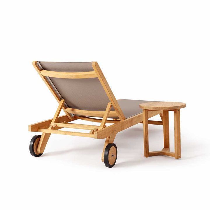 Avalon Sunlounger with Sling || Teak/Grey