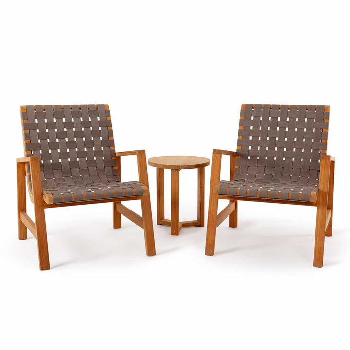 Oak Park Allen Woven Arm Chair || Teak/Black