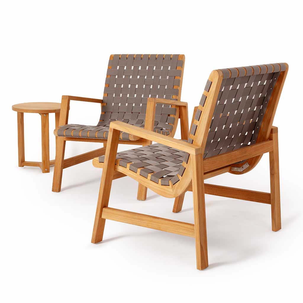 Oak Park Allen Woven Arm Chair || Teak/Black