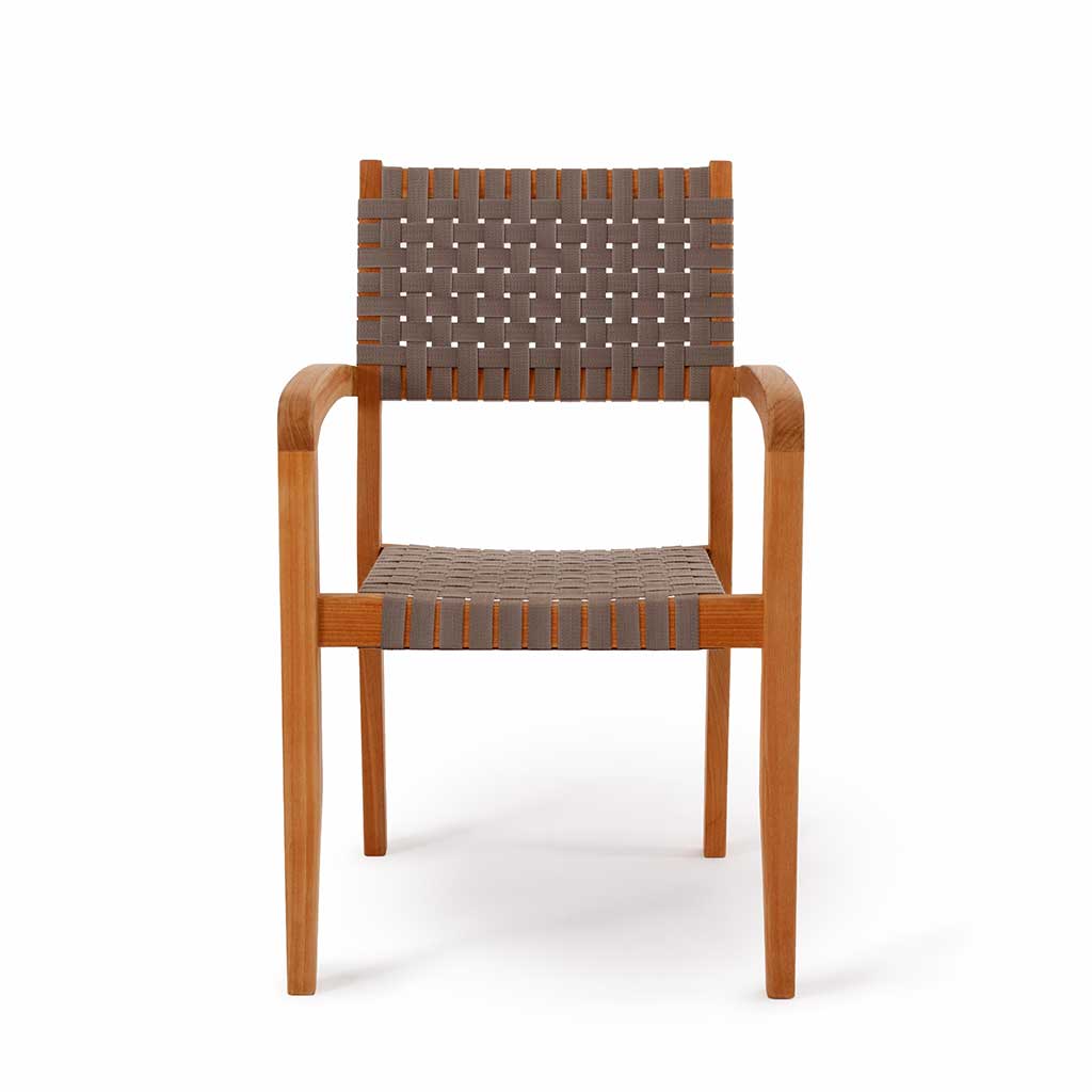 Oak Park Sling Stacking Chair || Teak/Black