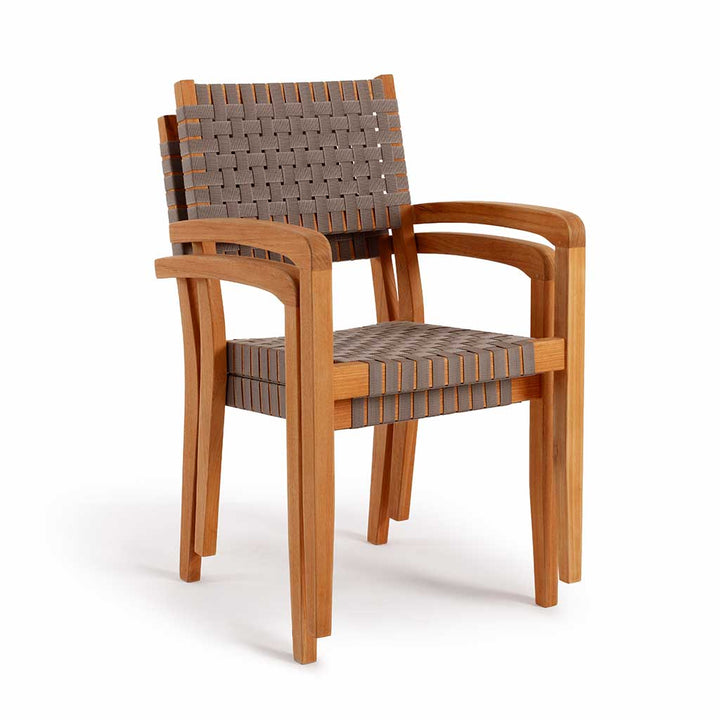 Oak Park Sling Stacking Chair || Teak/Black