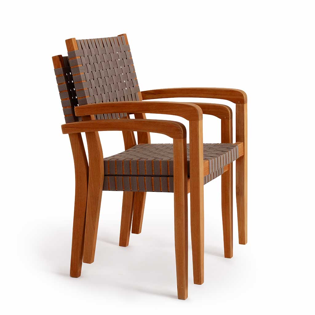 Oak Park Sling Stacking Chair || Teak/Black