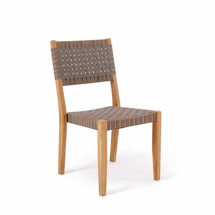 Oak Park Sling Armless Stacking Chair || Teak/Black