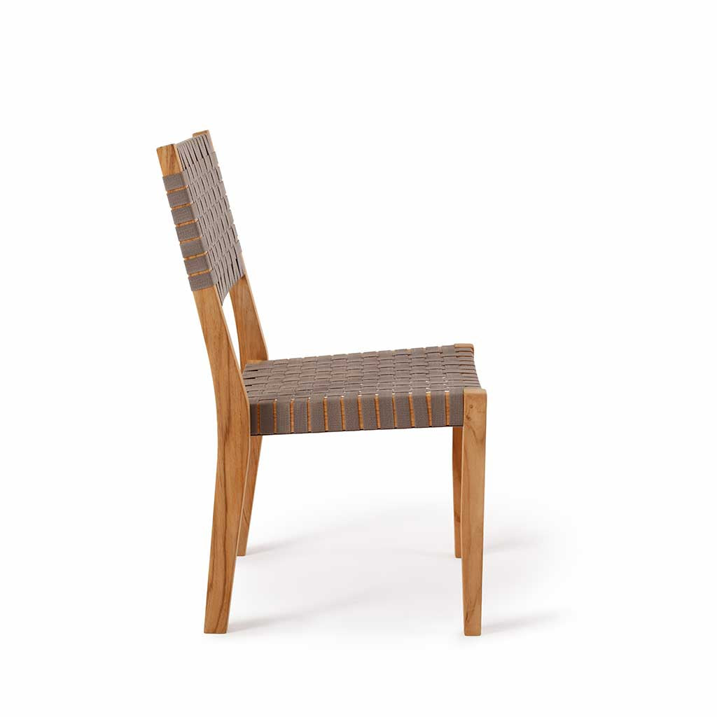 Oak Park Sling Armless Stacking Chair || Teak/Black