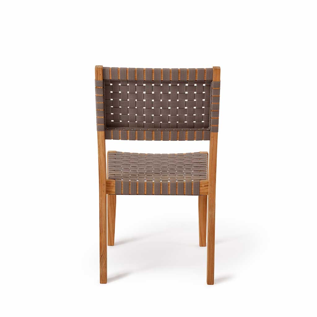Oak Park Sling Armless Stacking Chair || Teak/Black