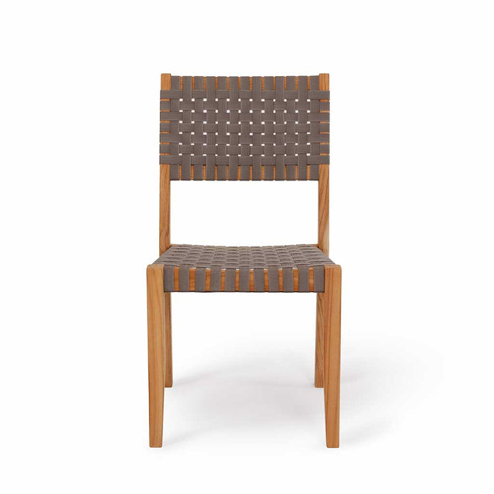 Oak Park Sling Armless Stacking Chair || Teak/Black