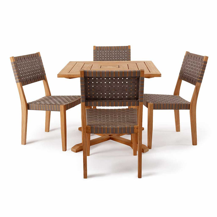 Oak Park Sling Armless Stacking Chair || Teak/Black
