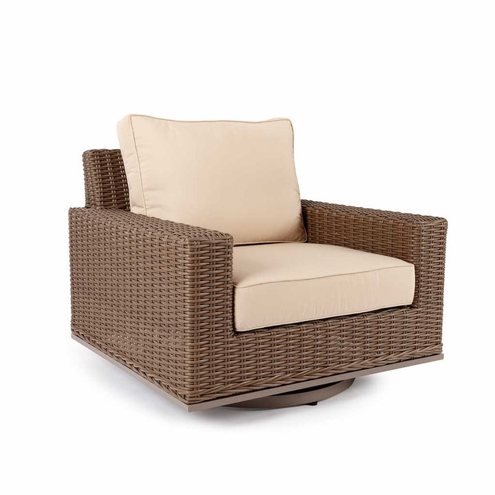 Valencia Swivel Chair || Brown/Cream