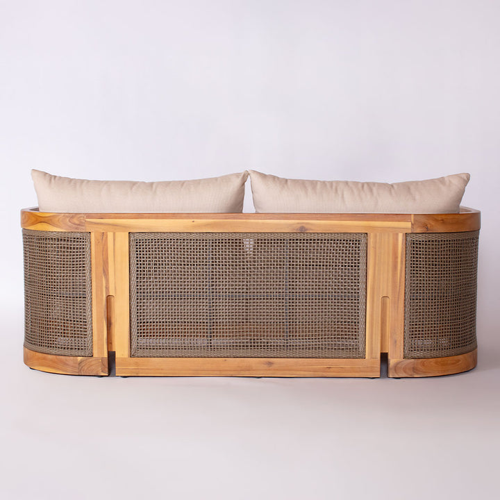 Biscayne Sofa Loveseat || Wood/White