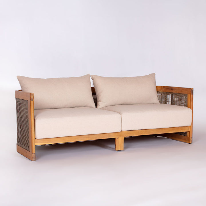 Biscayne Sofa Loveseat || Wood/White