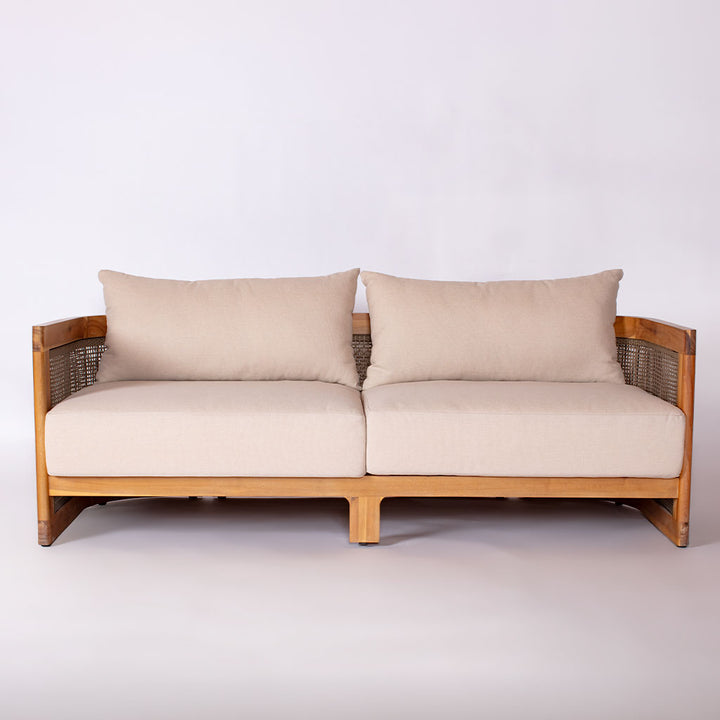 Biscayne Sofa Loveseat || Wood/White