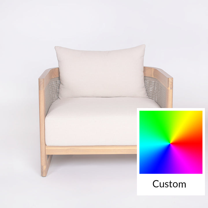 Biscayne Single Sofa Chair || Wood/White