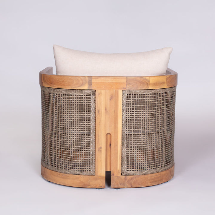 Biscayne Single Sofa Chair || Wood/White