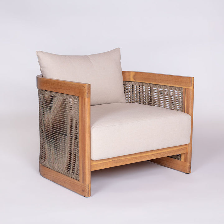 Biscayne Single Sofa Chair || Wood/White