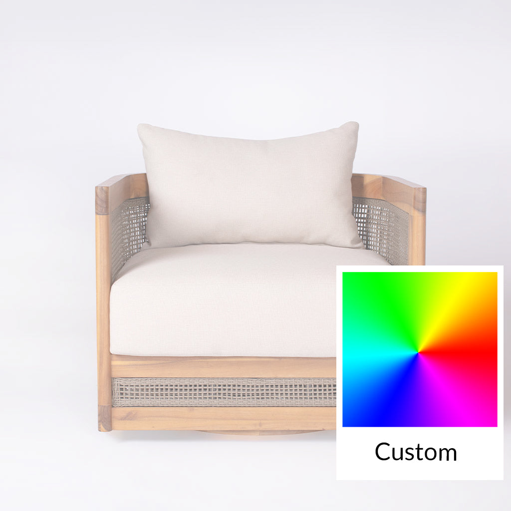 Biscayne Swivel Chair || Wood/White