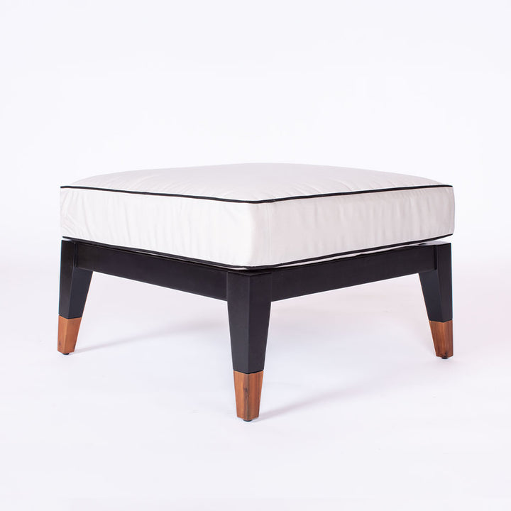 MCM Ottoman || Black/Canvas