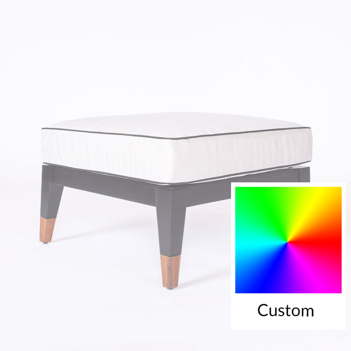 MCM Ottoman || Black/Canvas