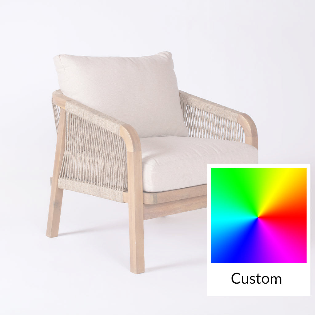 Montego Single Chair || Acacia/Play Snow