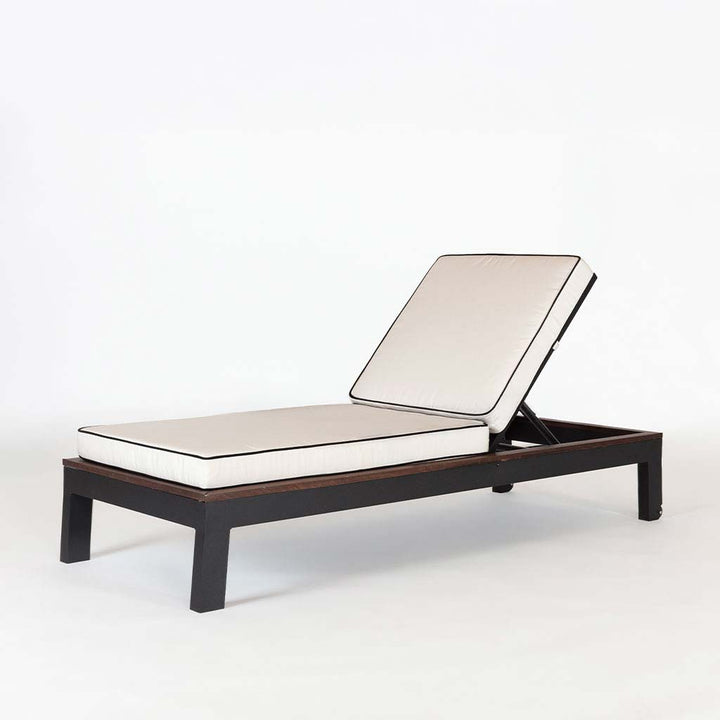 Essential Armless Customizable Lounge with Wooden Accent