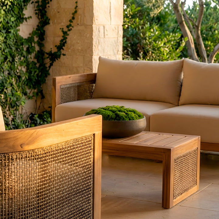 Biscayne Sofa Loveseat || Wood/White