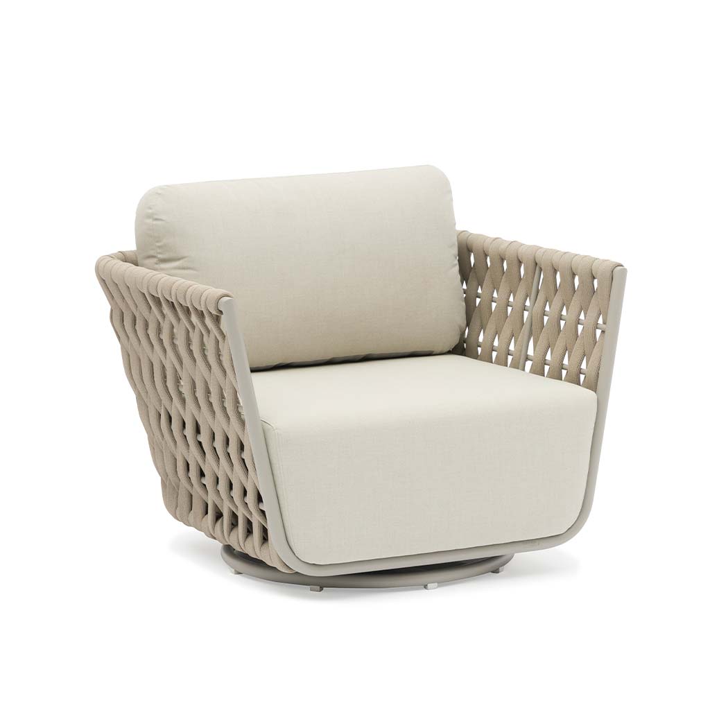 Hug Swivel Chair || Greige – Admiral Outdoor