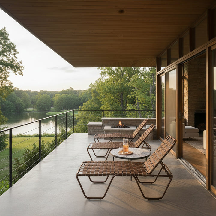 Classic Cross Weave Chaise Lounge
