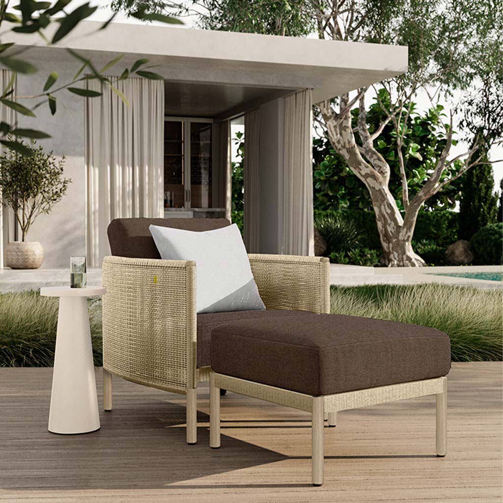 Orleans Ottoman || Barley/Flax
