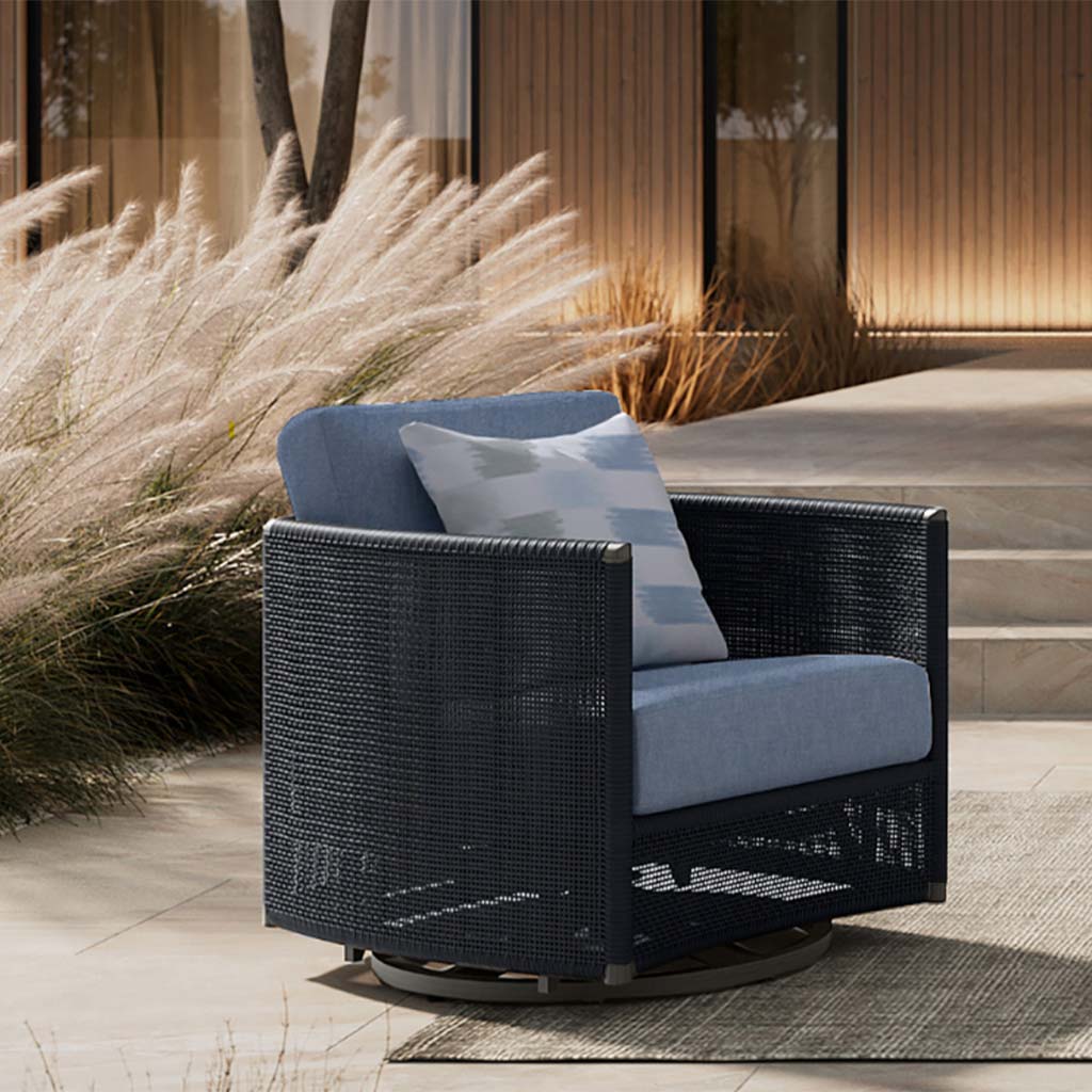 Orleans Arm Swivel Glider || Coal/Smoke