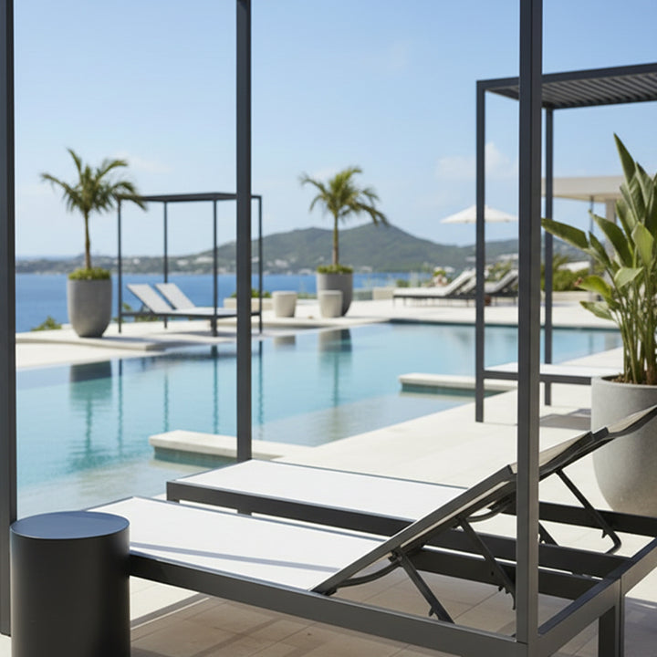 Luxe Sling Double Chaise Lounge With Cabana