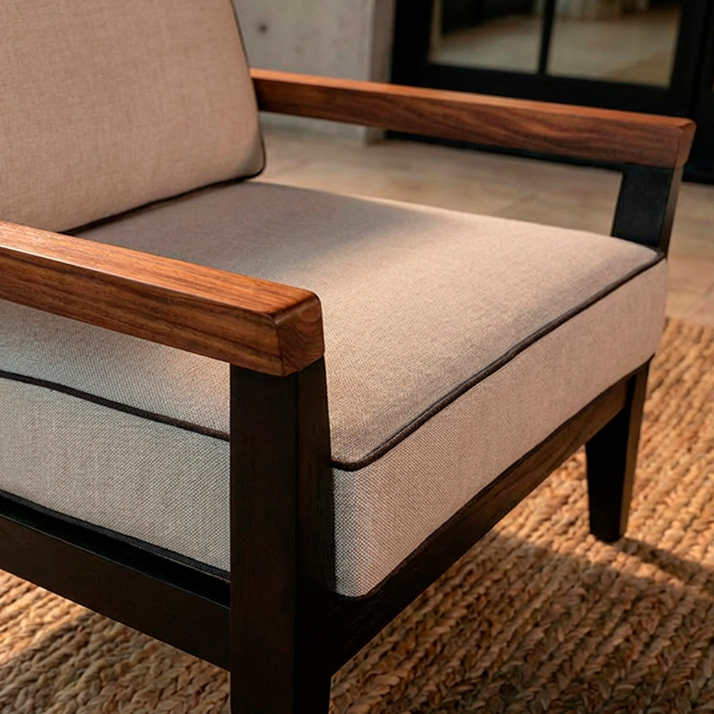 MCM Arm Chair || Black/Canvas