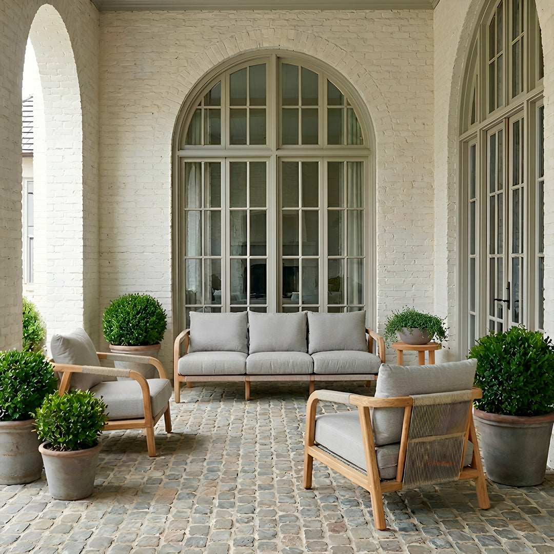 Montparnasse Arm Chair || Teak/Grey
