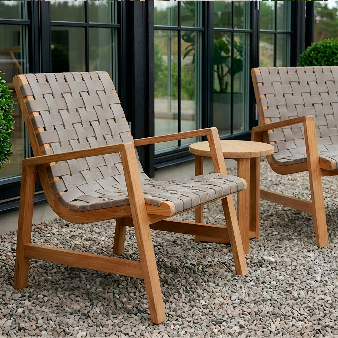 Oak Park Allen Woven Arm Chair || Teak/Black