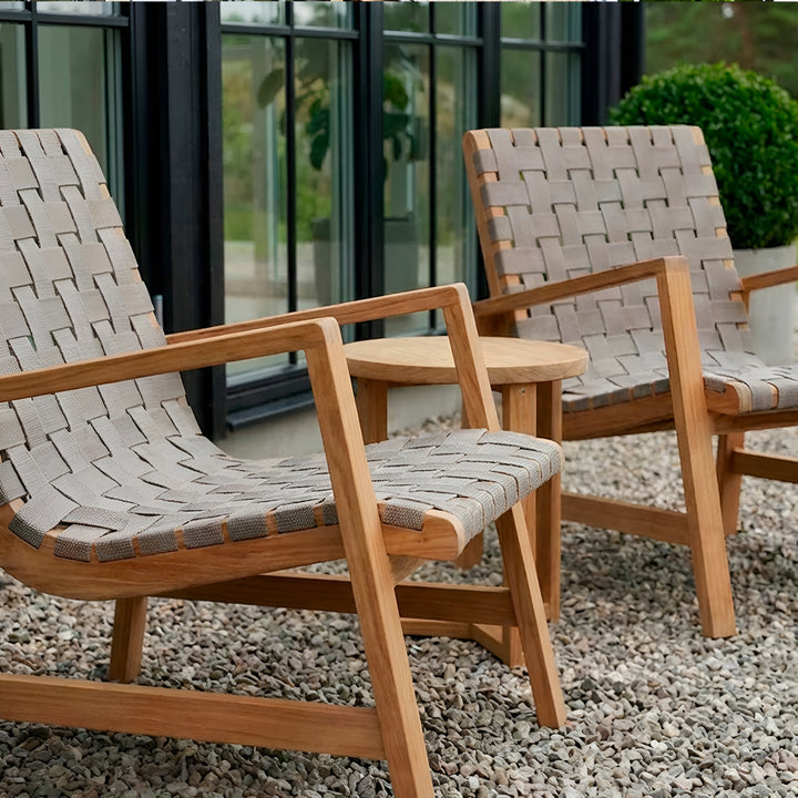 Oak Park Allen Woven Arm Chair || Teak/Black