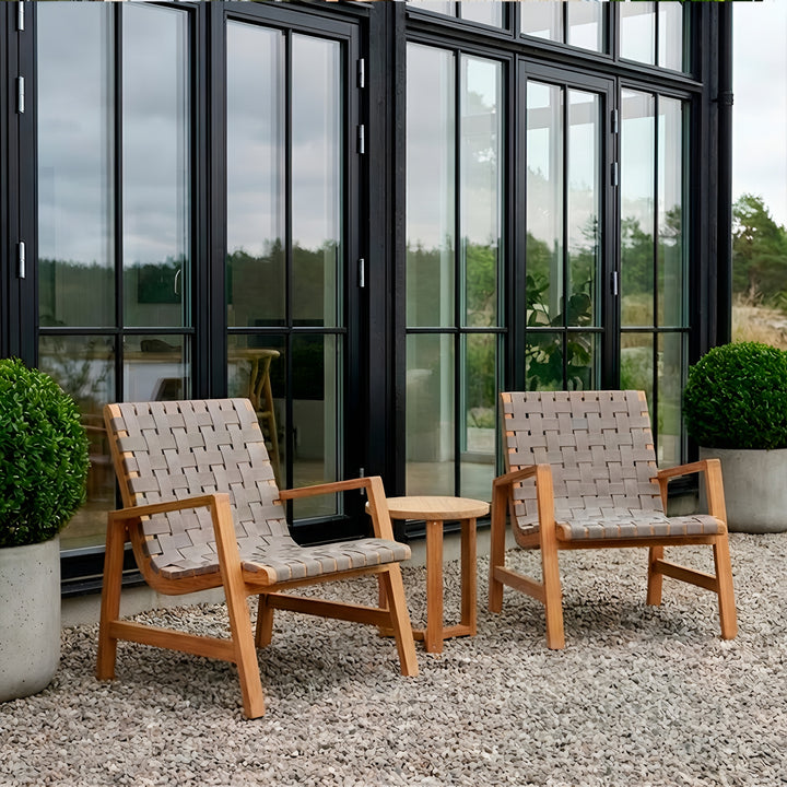 Oak Park Allen Woven Arm Chair || Teak/Black
