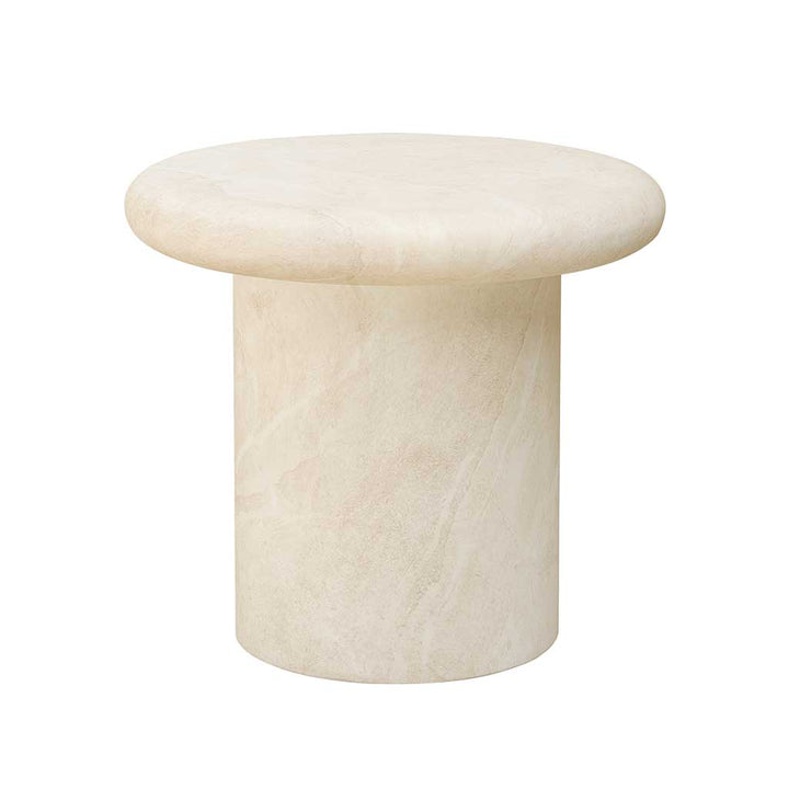 Travertino 21" Round End Table || Creamy Travertine