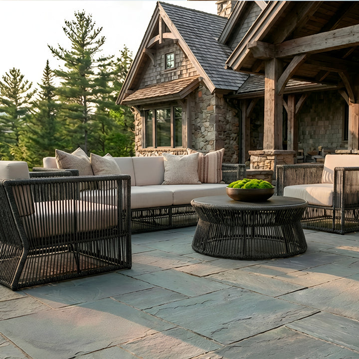 Saranac 40" Coffee Table with Honed Granite Top || Black