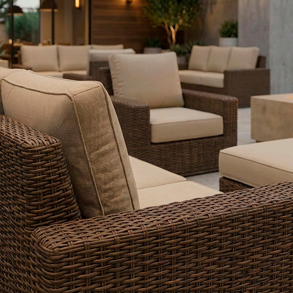 Valencia Fixed Chair || Brown/Cream