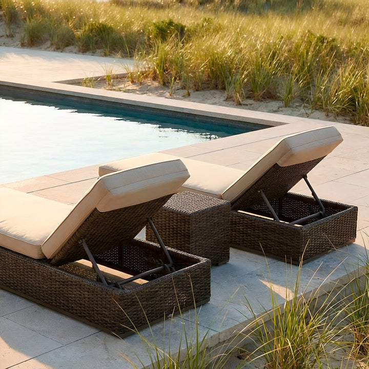 Valencia Chaise Lounge || Brown/Cream