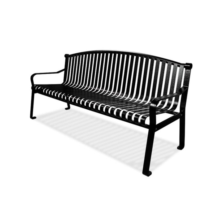 6' Executive Series Steel Strap Bench with Curved Back