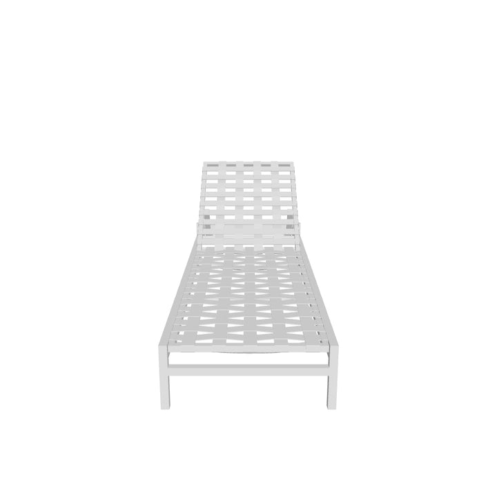 Luxe Cross Weave Chaise Lounge with Wheels