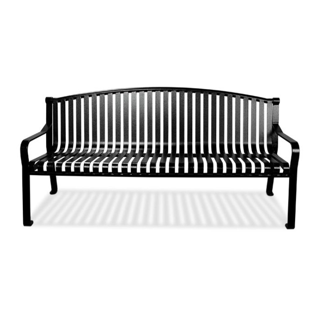 6' Executive Series Steel Strap Bench with Curved Back